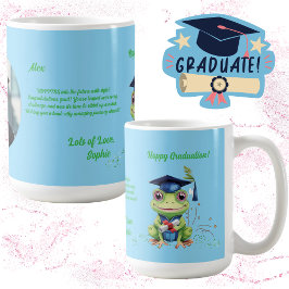 Cute Funny Frog Photo Message Studenten Gift Kaffemugg