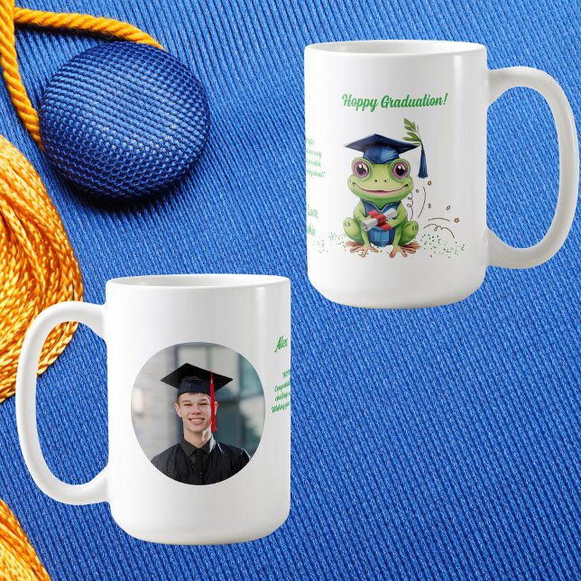Cute Funny Frog Photo Message Studenten Gift Kaffemugg (Skapare uppladdad)