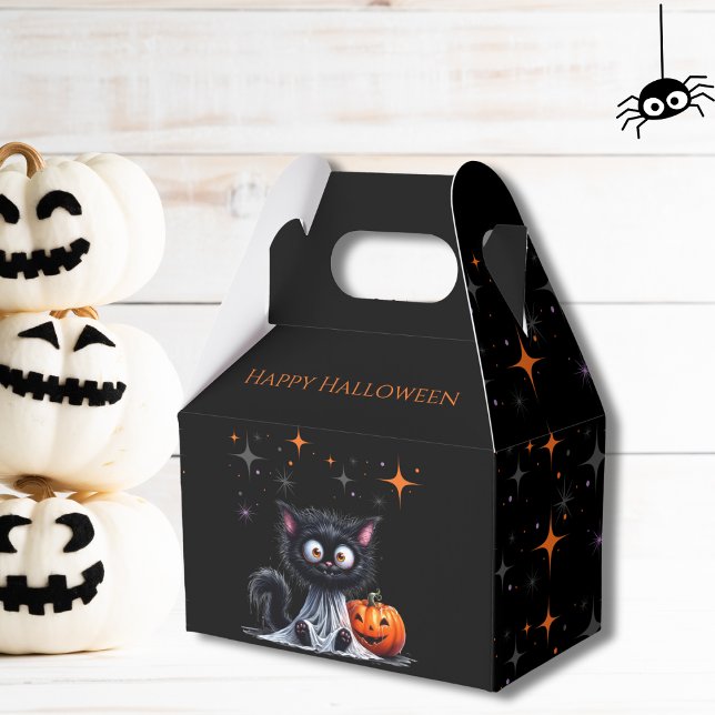 Cute Funny Ghost Black Kitten Halloween Presentaskar (Skapare uppladdad)