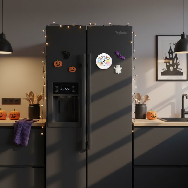 Cute Funny Ghost Colorful Watercolor Fridge Magnet (Skapare uppladdad)