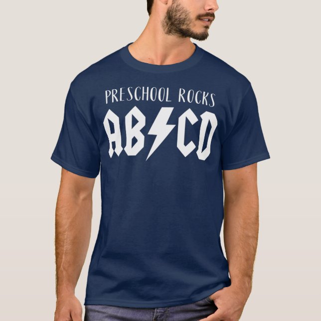 Cute Funny Gift för lärare ABCD Sten Preschool T Shirt (Framsida)