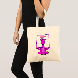 Cute Funny Giraffe Meditation Yoga Tote Bag Tygkasse