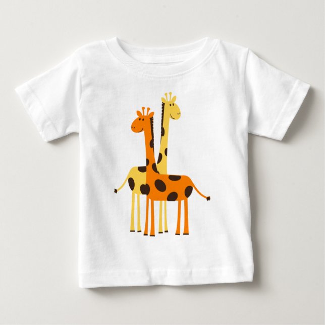 Cute Funny Giraffe Pair T-shirt (Framsida)