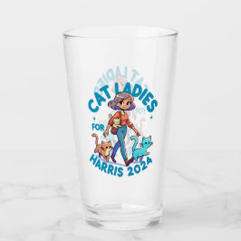 Cute Funny Girly Chilless Cat Dam Kamala Harris Glaskopp