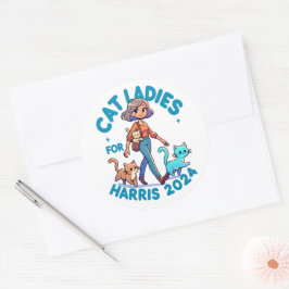 Cute Funny Girly Chilless Cat Dam Kamala Harris Runt Klistermärke