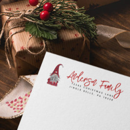 Cute Funny God jul Elf Personlig Gnome Returadress Etikett