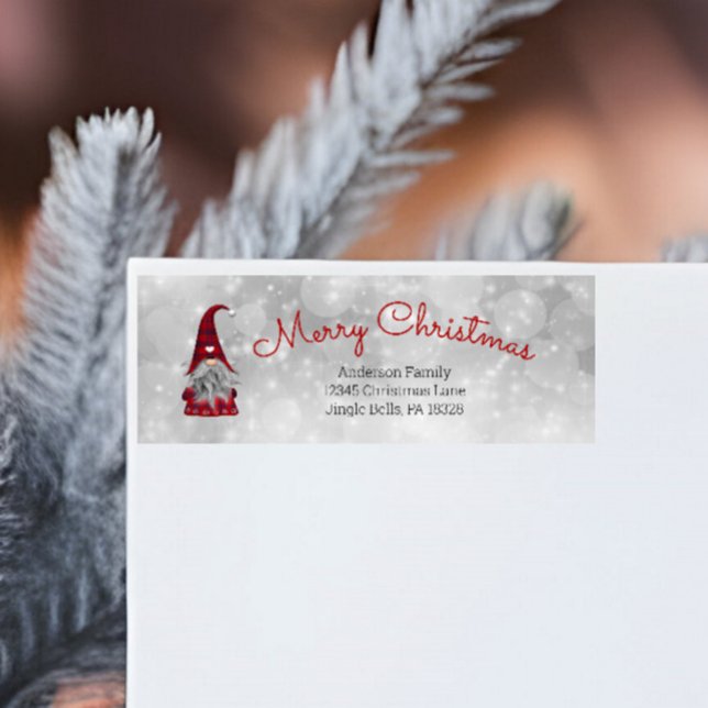 Cute Funny God jul Elf Personlig Gnome Returadress Etikett (Skapare uppladdad)