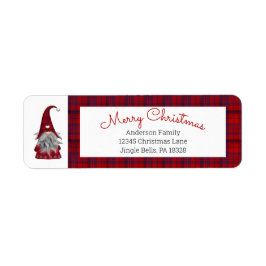 Cute Funny God jul Elf Personlig Gnome Returadress Etikett