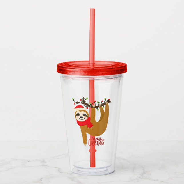Cute Funny God jul Sloth | HELGDAGAR Take Away Mugg (Framsida)