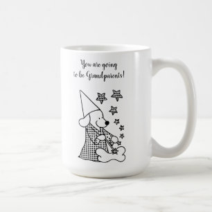 Cute Funny Grandföräldrar Announcement Black Teckn Kaffemugg