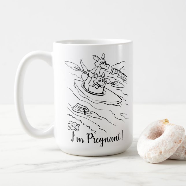 Cute Funny Gravid Announcement farbror Kaffemugg (Med munk)