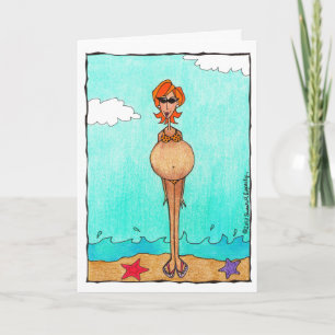 Cute Funny Gravid Baby Shower-Grattisar Kort