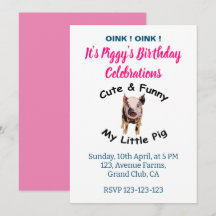 Cute Funny Gris, Birthday Farm Animal Party