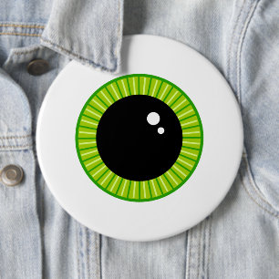 Cute Funny Grönt Eyeball Knapp