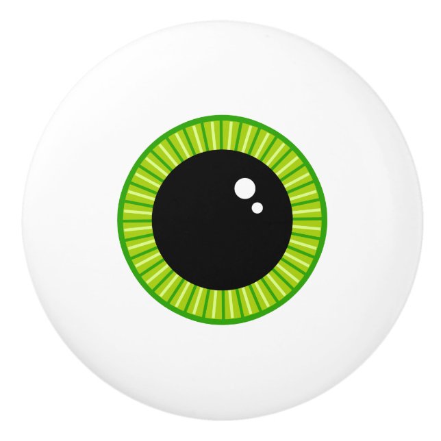 Cute Funny Grönt Eyeball Knopp (Framsidan)
