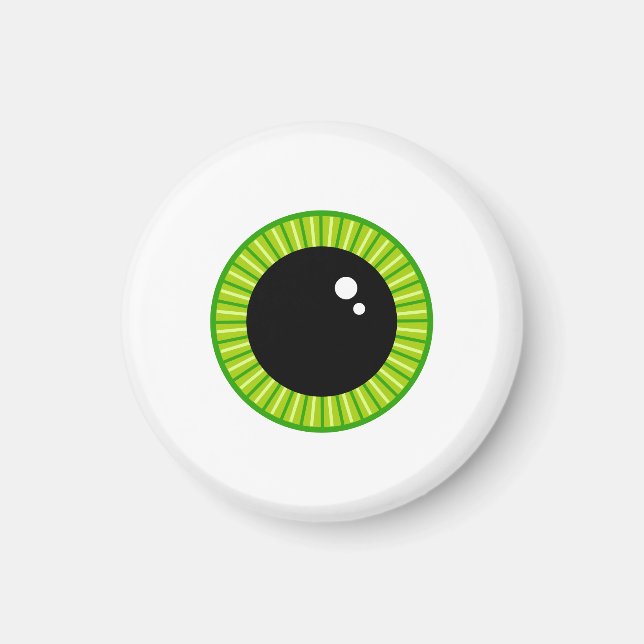Cute Funny Grönt Eyeball Magnet (Framsidan)
