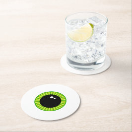 Cute Funny Grönt Eyeball Underlägg Papper Rund