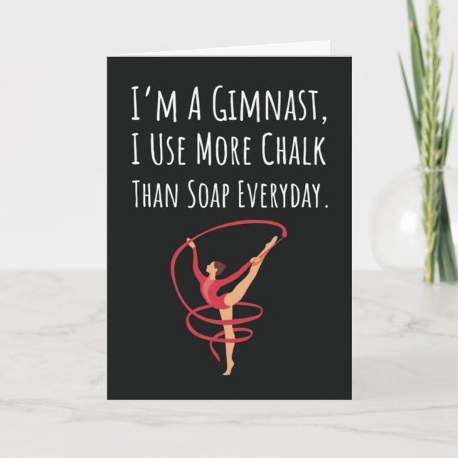 Cute Funny Gymnastics Cards Sports For Teen Girls Kort (Framsida)