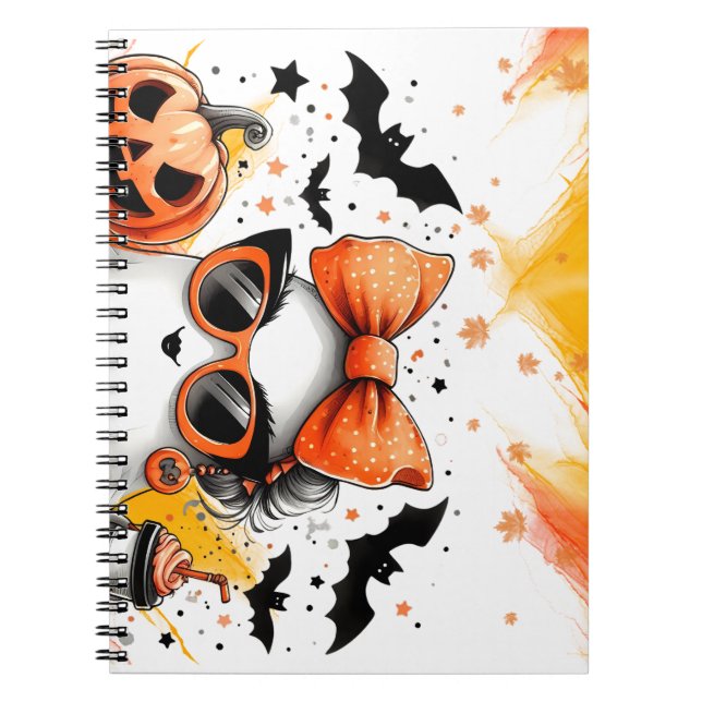 Cute Funny Halloween Ghost Anteckningsbok (Framsidan)