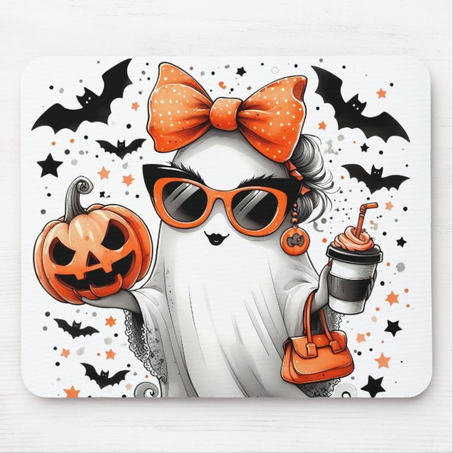 Cute Funny Halloween Ghost Musmatta (Framsidan)