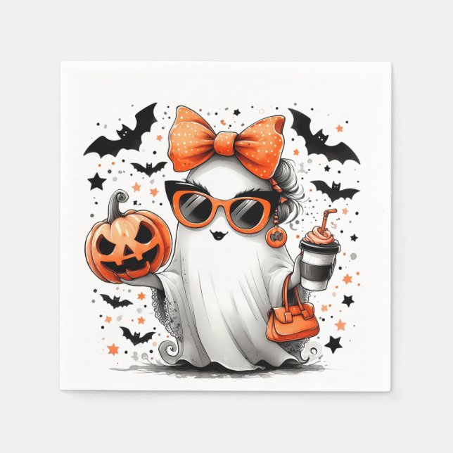 Cute Funny Halloween Ghost Pappersservett (Framsidan)