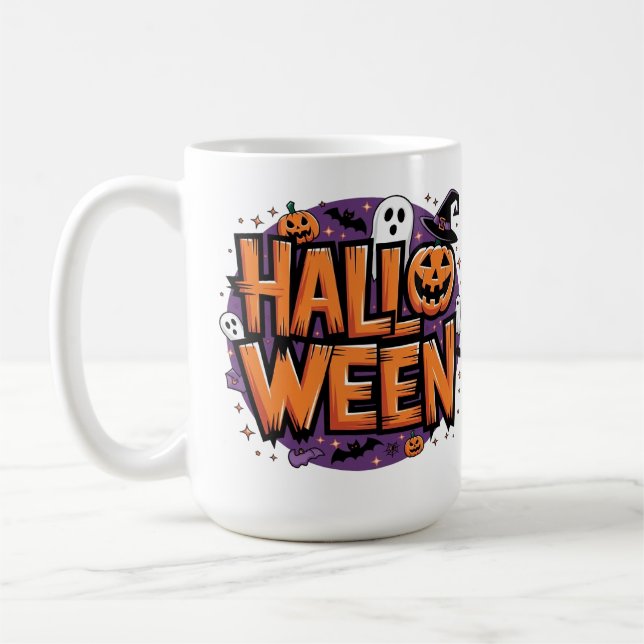 Cute funny halloween kaffemugg (Vänster)