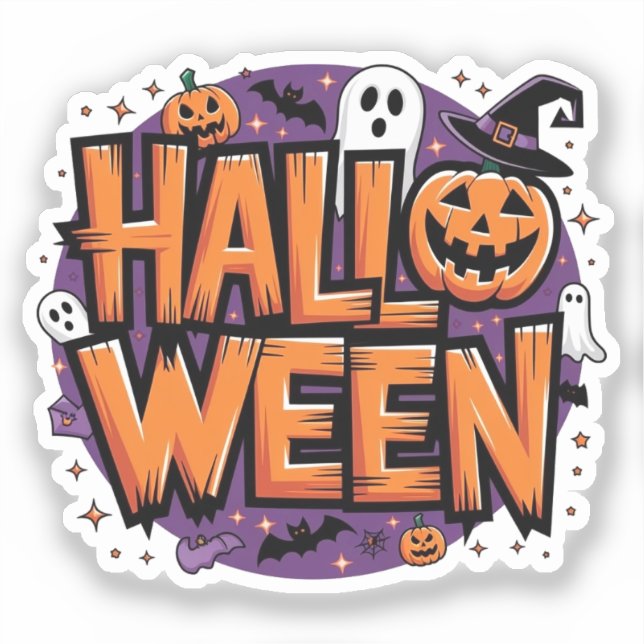 Cute funny halloween klistermärken (Framsida)