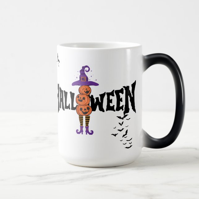 Cute Funny Halloween Pumpkins Laughing Mugg (Höger)