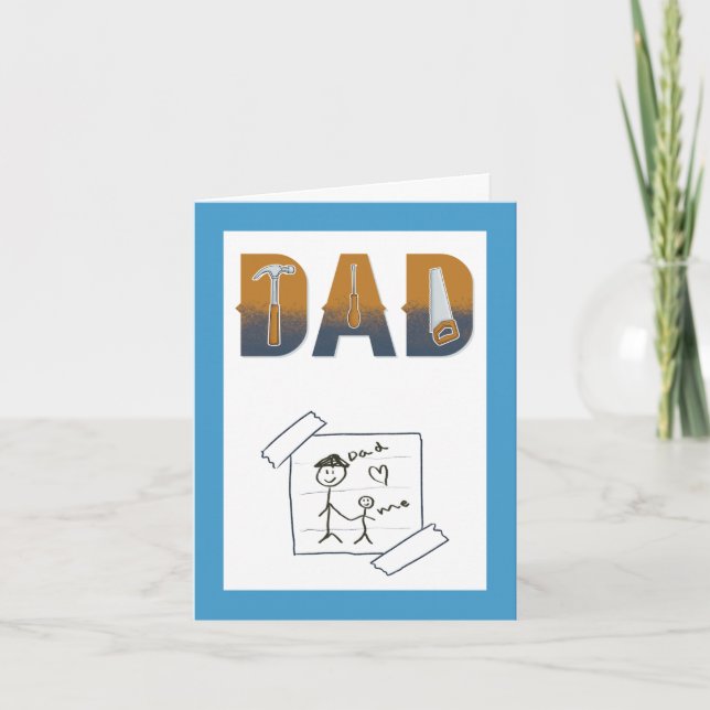Cute Funny Handyman Pappa Funny Birthday Card Kort (Framsida)