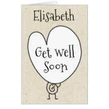 Cute Funny Heart Character Add Namn Get well Snart