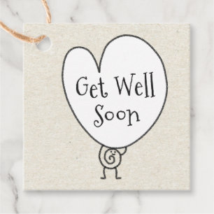 Cute Funny Heart-upplyftningstecken kommer snart Gåvor Etiketter