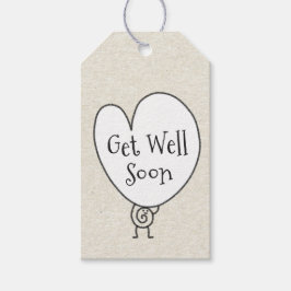 Cute Funny Heart-upplyftningstecken kommer snart Presentetikett