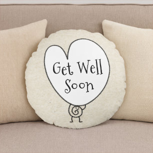 Cute Funny Heart-upplyftningstecken kommer snart Rund Kudde