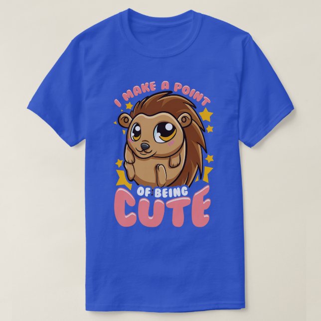 Cute Funny Hedgehog T Shirt (Design framsida)