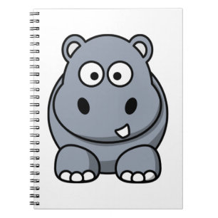Cute Funny Hippo Anteckningsbok Med Spiral