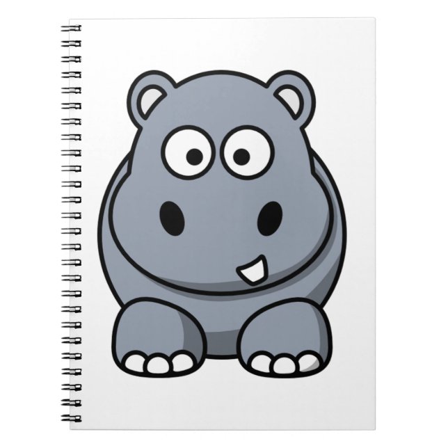 Cute Funny Hippo Anteckningsbok Med Spiral (Framsidan)