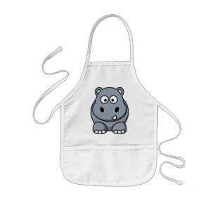 Cute Funny Hippo Barnförkläde