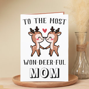 Cute Funny Hjort Buck Wonderful Mamma Birthday Tack Kort