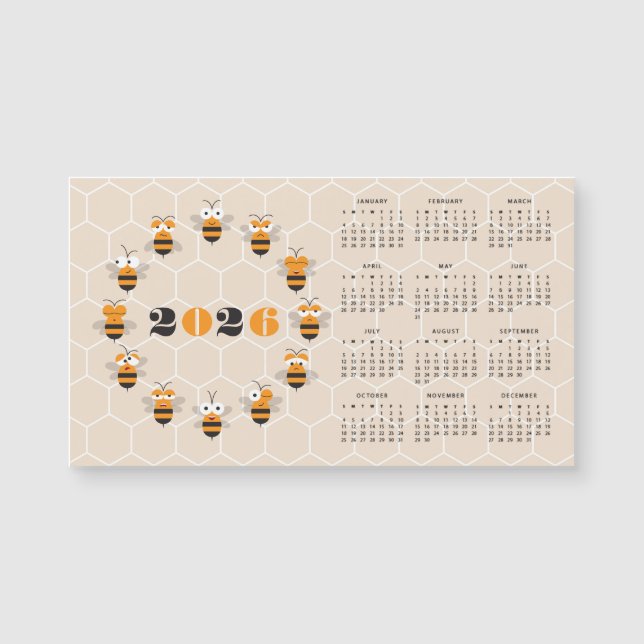 Cute Funny Honeycomb Kalender 2026 (Framsida)