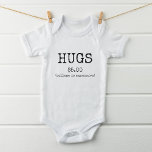 Cute Funny Hugs T Shirt<br><div class="desc">Den här roliga och söta kroppskostymen har en svart typografi med "hakar 5, 00 college är dyrt". Perfekt för nyfödda barn eller babyduschgåva.</div>