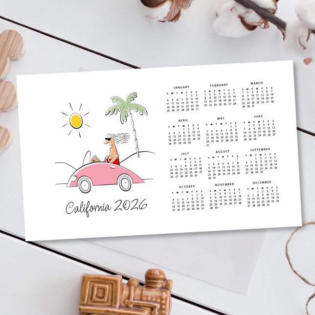 Cute Funny Humous California 2026 Calendar (Skapare uppladdad)