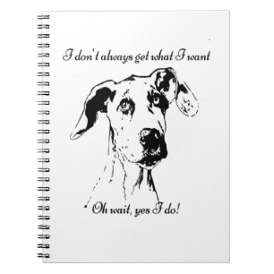 Cute Funny Hund-citatet från Great dane, förstört Anteckningsbok
