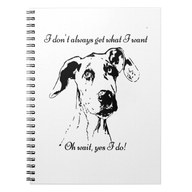 Cute Funny Hund-citatet från Great dane, förstört  Anteckningsbok (Framsidan)
