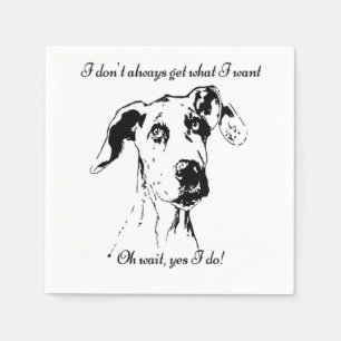 Cute Funny Hund-citatet från Great dane, förstört Pappersservett