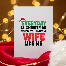 Cute Funny Husband Xmas Card From Wife Julkort