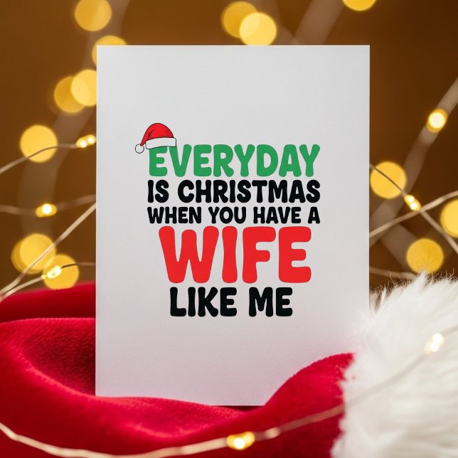 Cute Funny Husband Xmas Card From Wife Julkort (Skapare uppladdad)