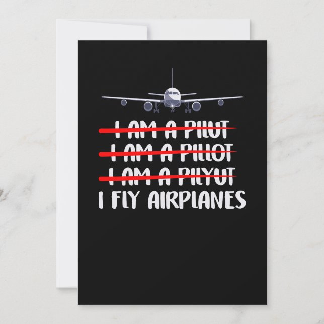 Cute & Funny I Flygplan Pilot Joke Inbjudningar (Framsida)