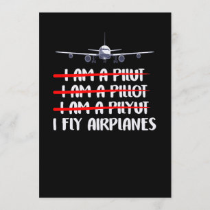 Cute & Funny I Flygplan Pilot Joke Inbjudningar