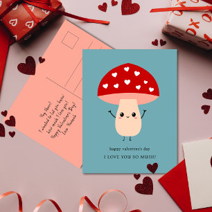 Cute Funny I Kärlek du så Mush Lycklig Valentine's Helg Vykort