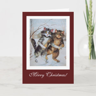 Cute FUNNY IECCSKT; Vintage Kattjul Helgkort